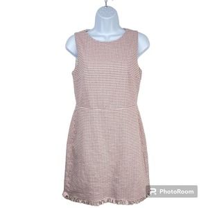 LOFT Petites Crew Neck Fringe Hem Sleeveless Sheath Dress Petite 4P